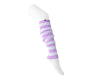 Purple & White Stripe Knit Leg Warmer