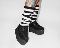 Black & White Stripe Knit Leg Warmer