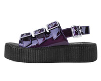 Purple Metallic 3-Buckle Mondo Sandal