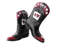 Black & Red Lucky Dice Western Boot