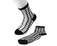 Black Grid Sheer Sock