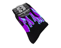Black Purple & Grey Flame Socks