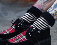 Womens Black White Stripe Sock