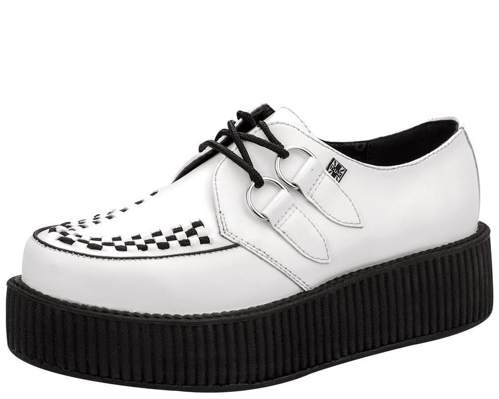 White with Black Mondo Sole Creeper T.U.K. Shoes T.U.K
