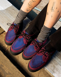 Burgundy & Navy Suede Viva Mondo Creeper