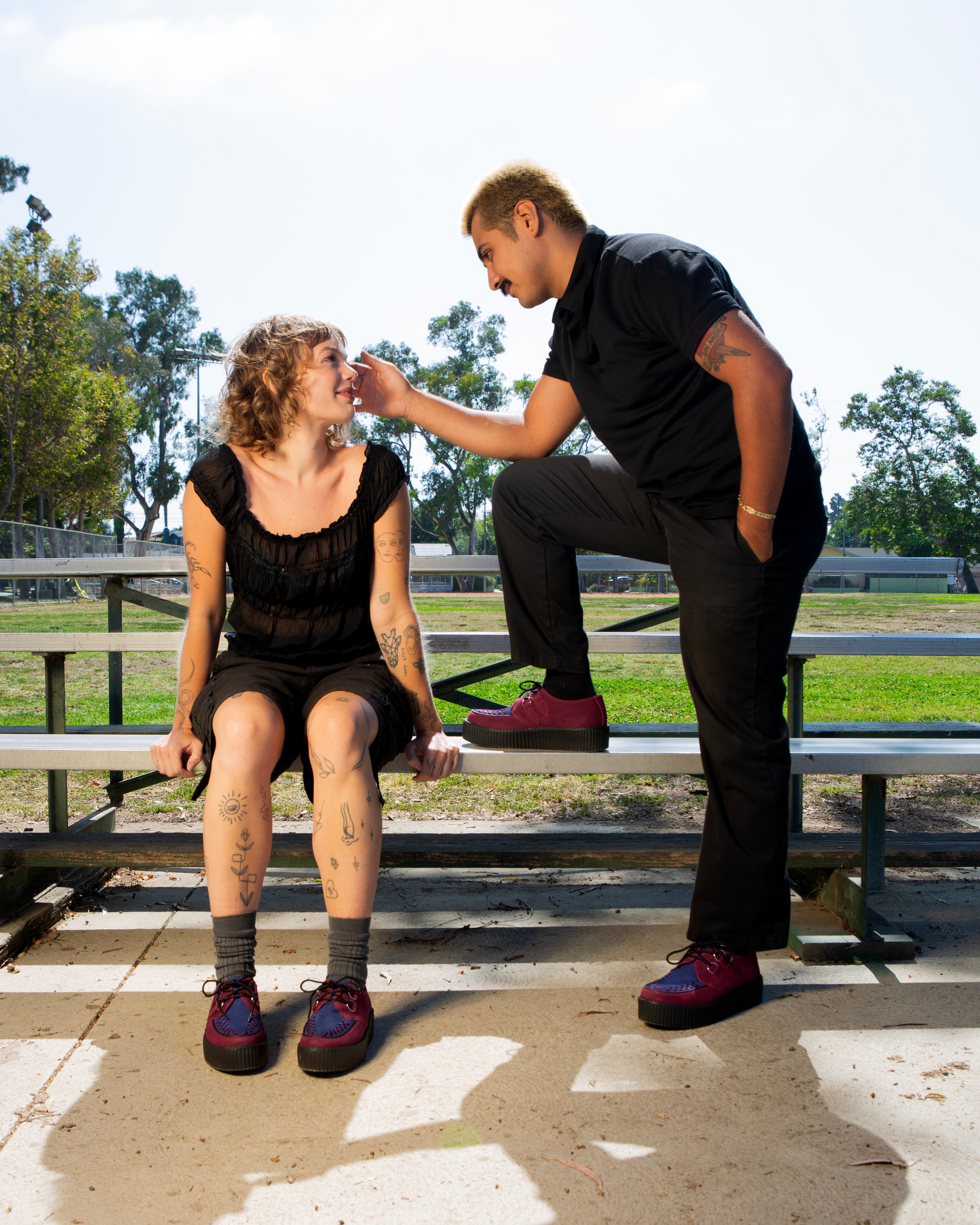 Burgundy & Navy Suede Viva Mondo Creeper