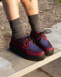 Burgundy & Navy Suede Viva Mondo Creeper