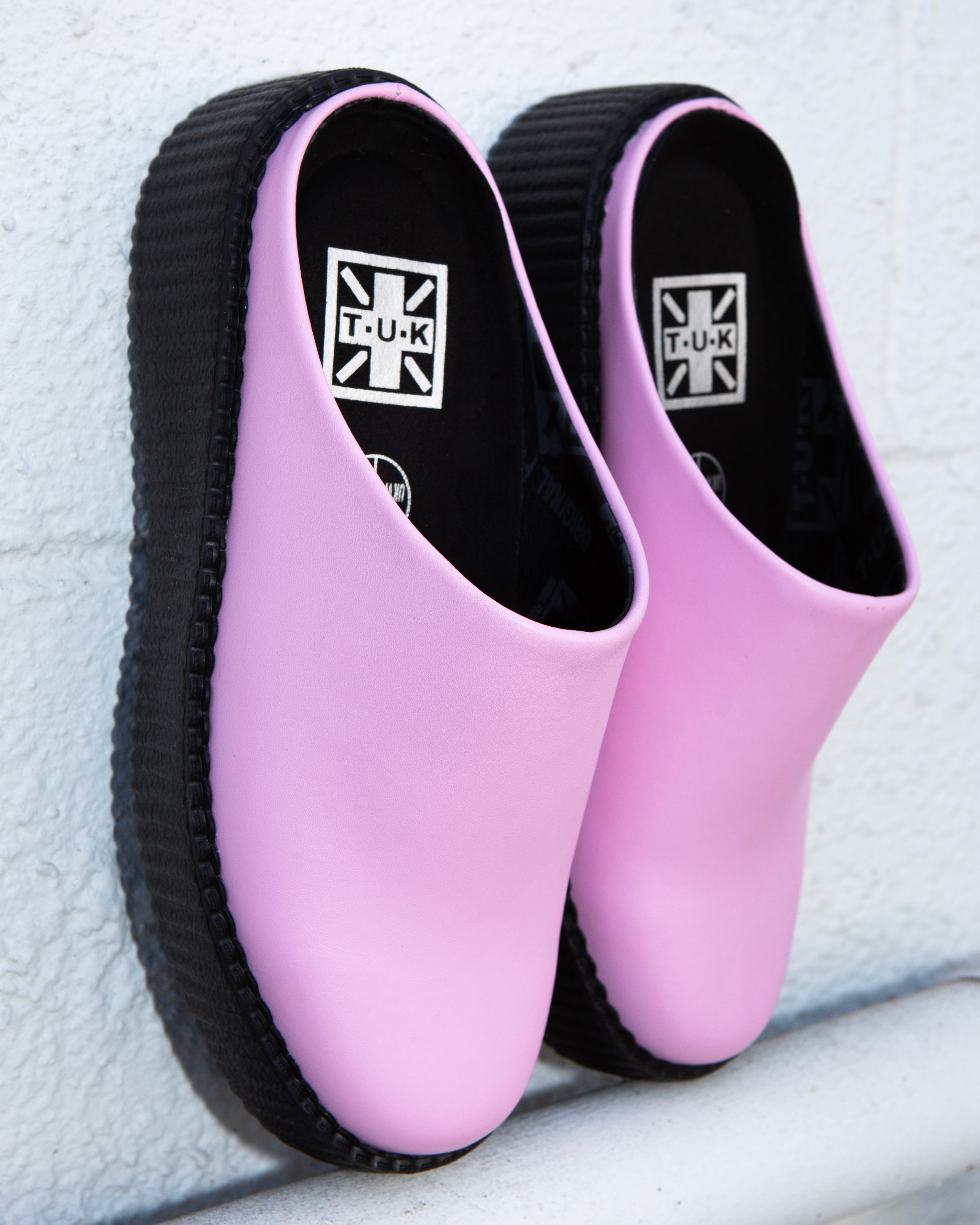 Pink Leather Viva Mondo Creeper Clog