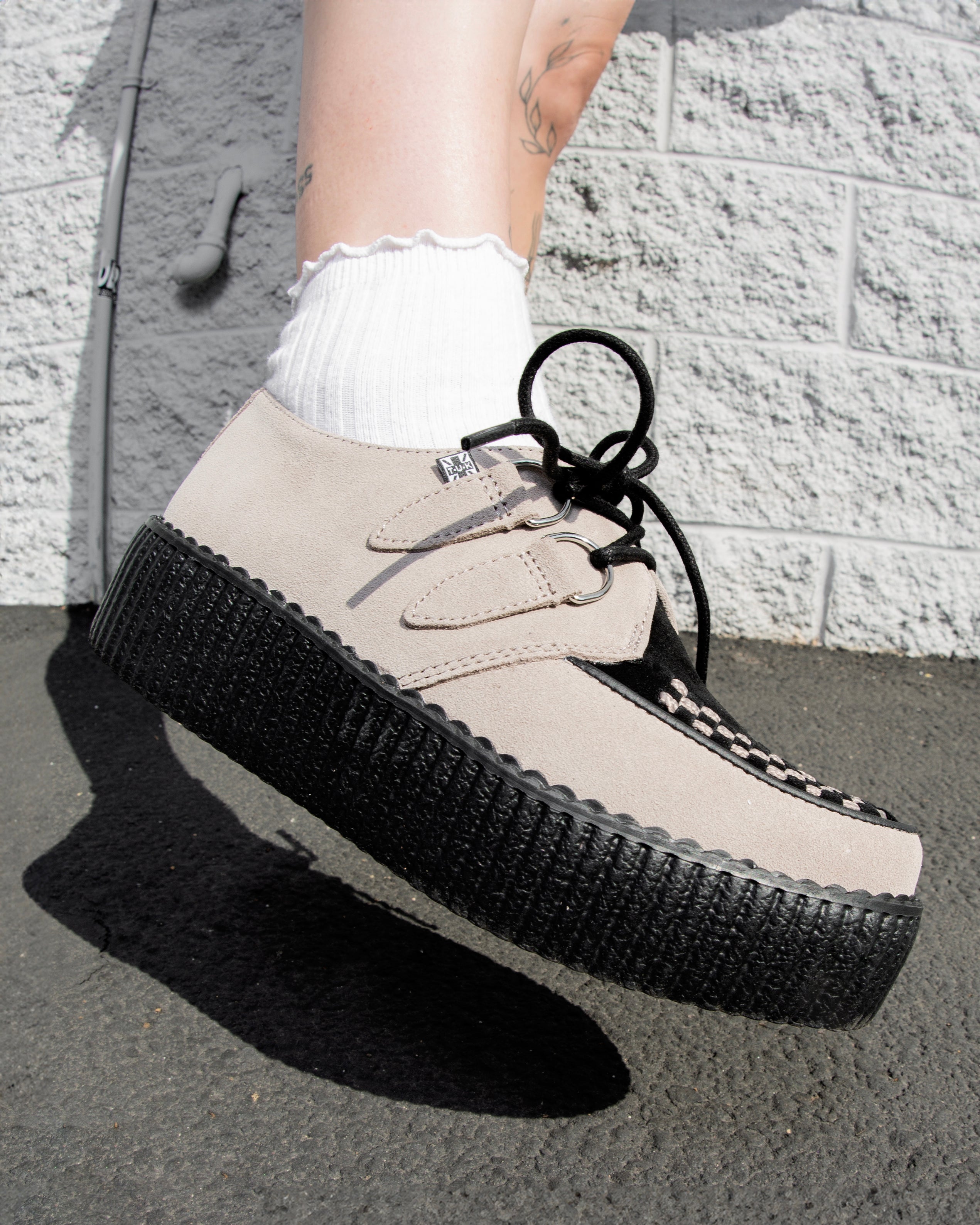 Taupe & Black Suede Viva Mondo Creeper