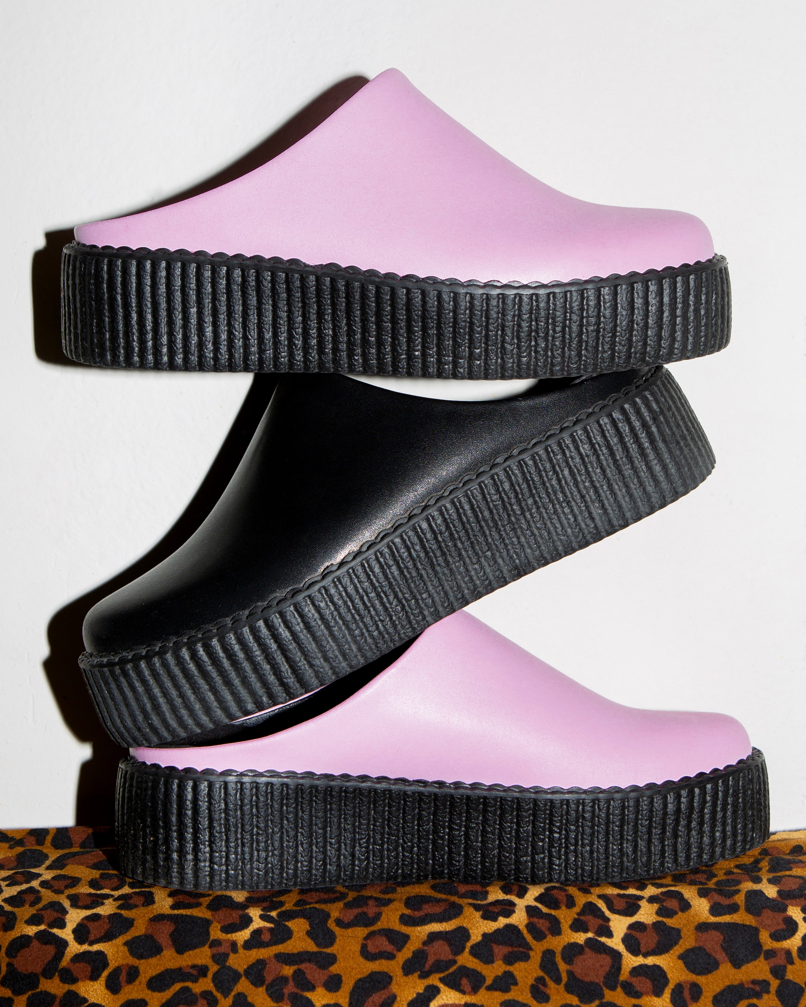 Pink Leather Viva Mondo Creeper Clog