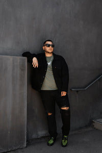 Black & Green Leopard Suede Creeper Sneaker