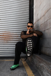 Neon Green Suede Creeper Sneaker