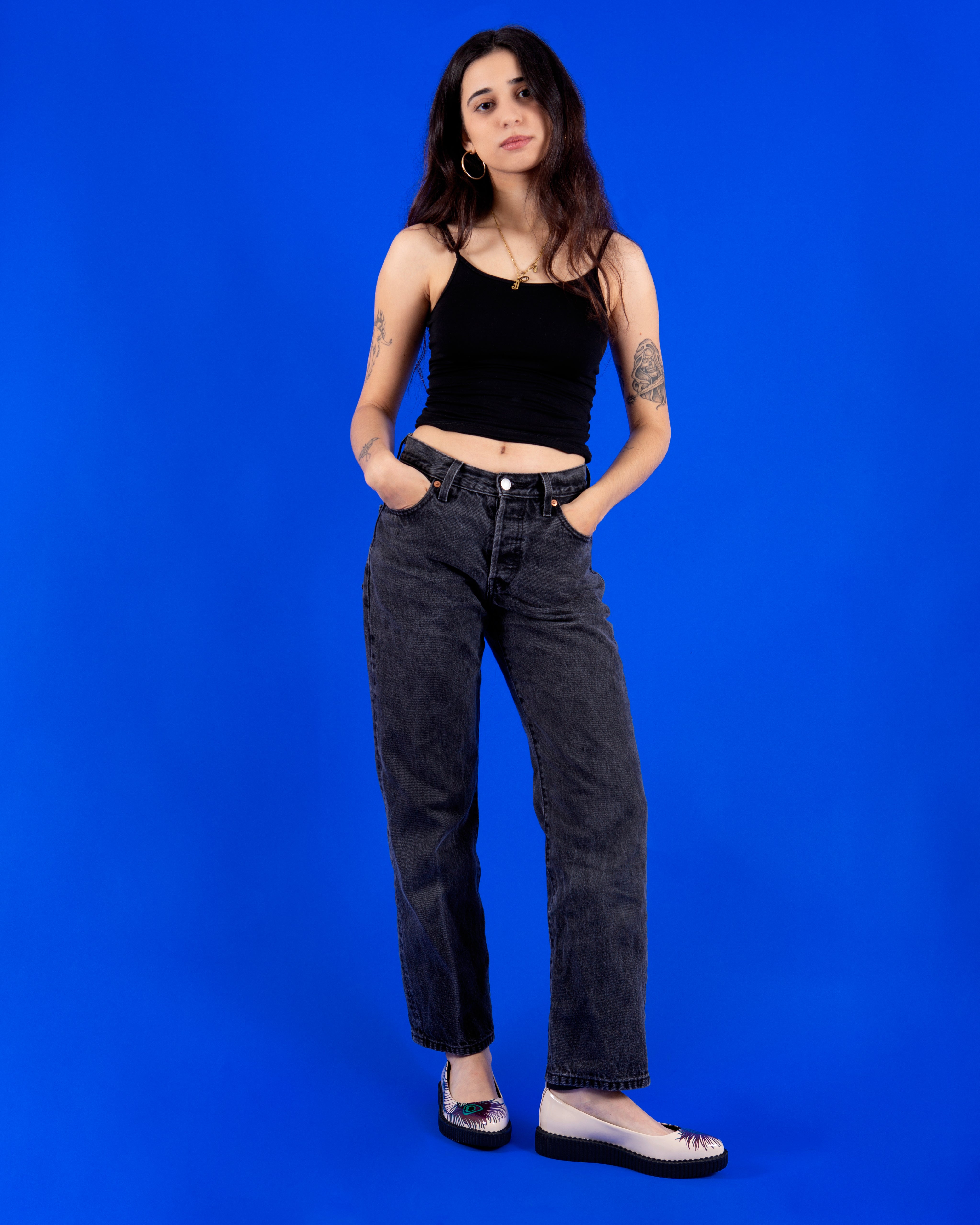 Cream Peacock Feather Ballet Creeper