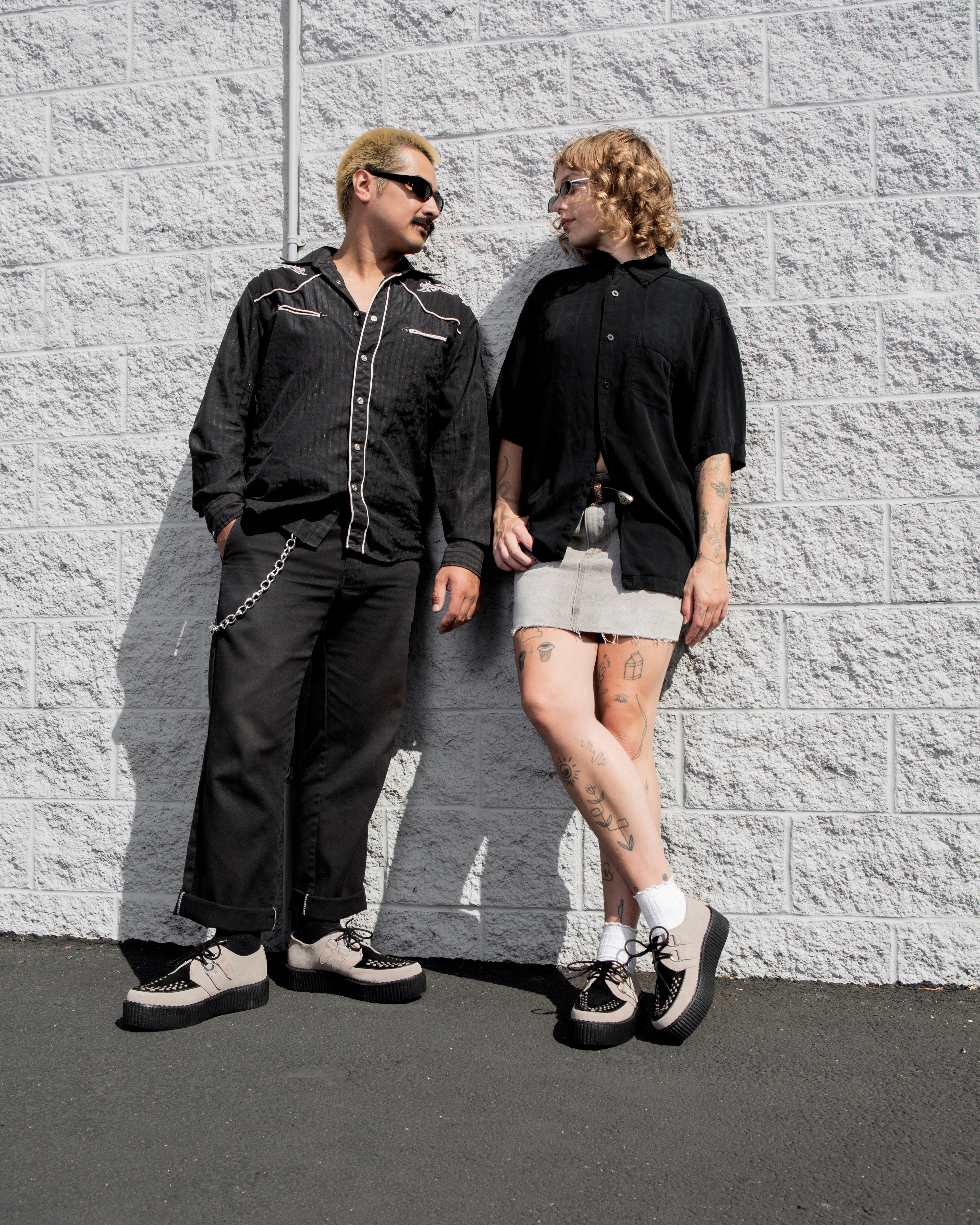 Taupe & Black Suede Viva Mondo Creeper