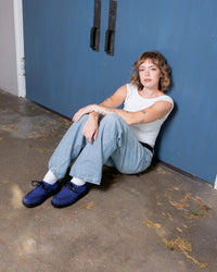 Navy Suede Viva Low creeper