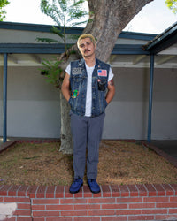 Navy Suede Viva Low creeper