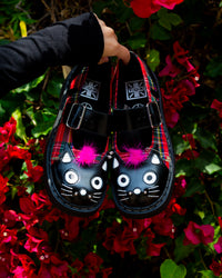T2380 Tartan Punk Rock Kitty Mary  Jane