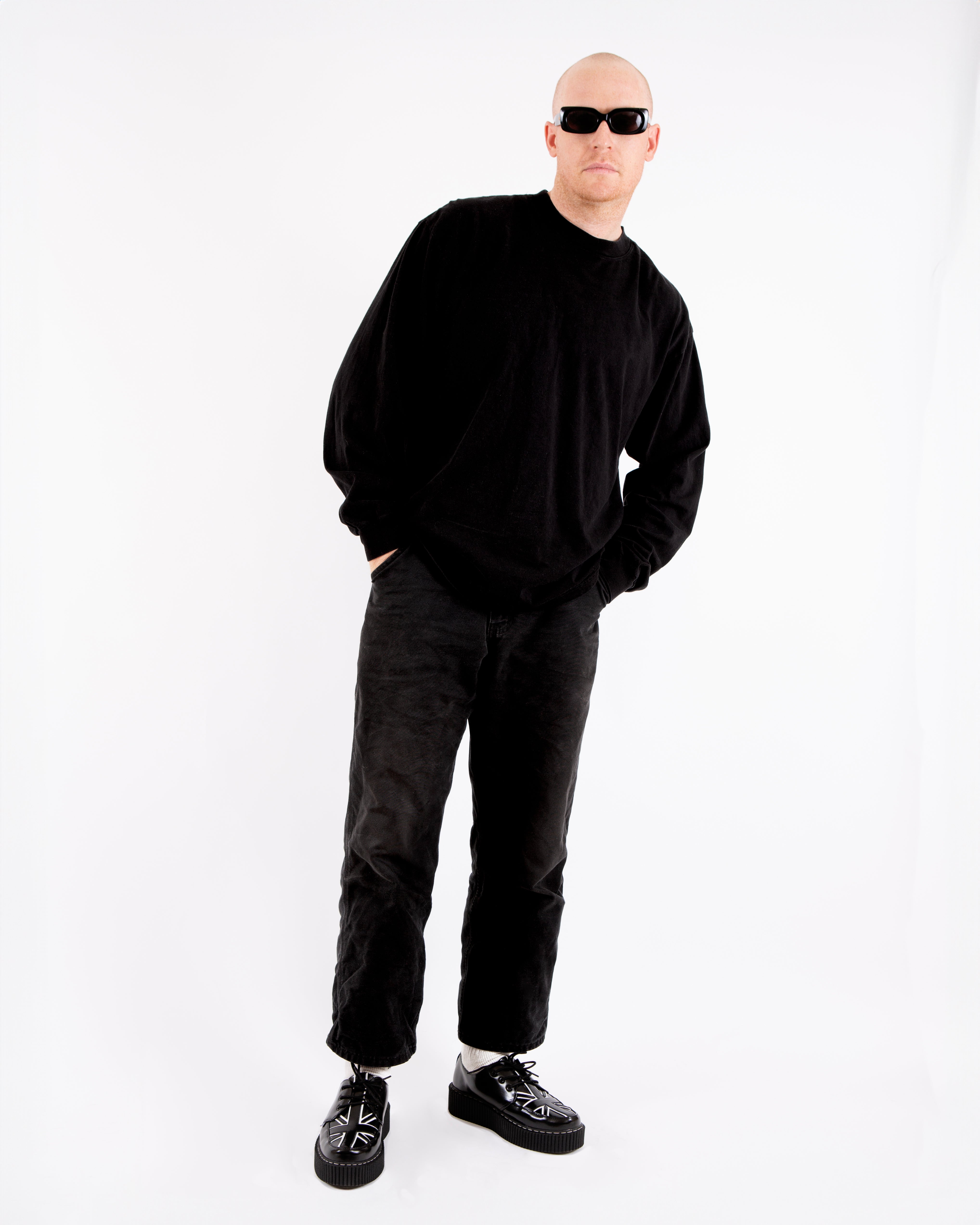 Black Leather Union Jack Vintage Mondo Creeper