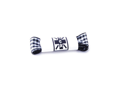 LC057-75-BWF-OS 75 CM Black & White Gingham Flat Laces LC057-75-BWF-OS