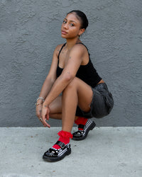 Black & White Gingham Kitty Mary Jane