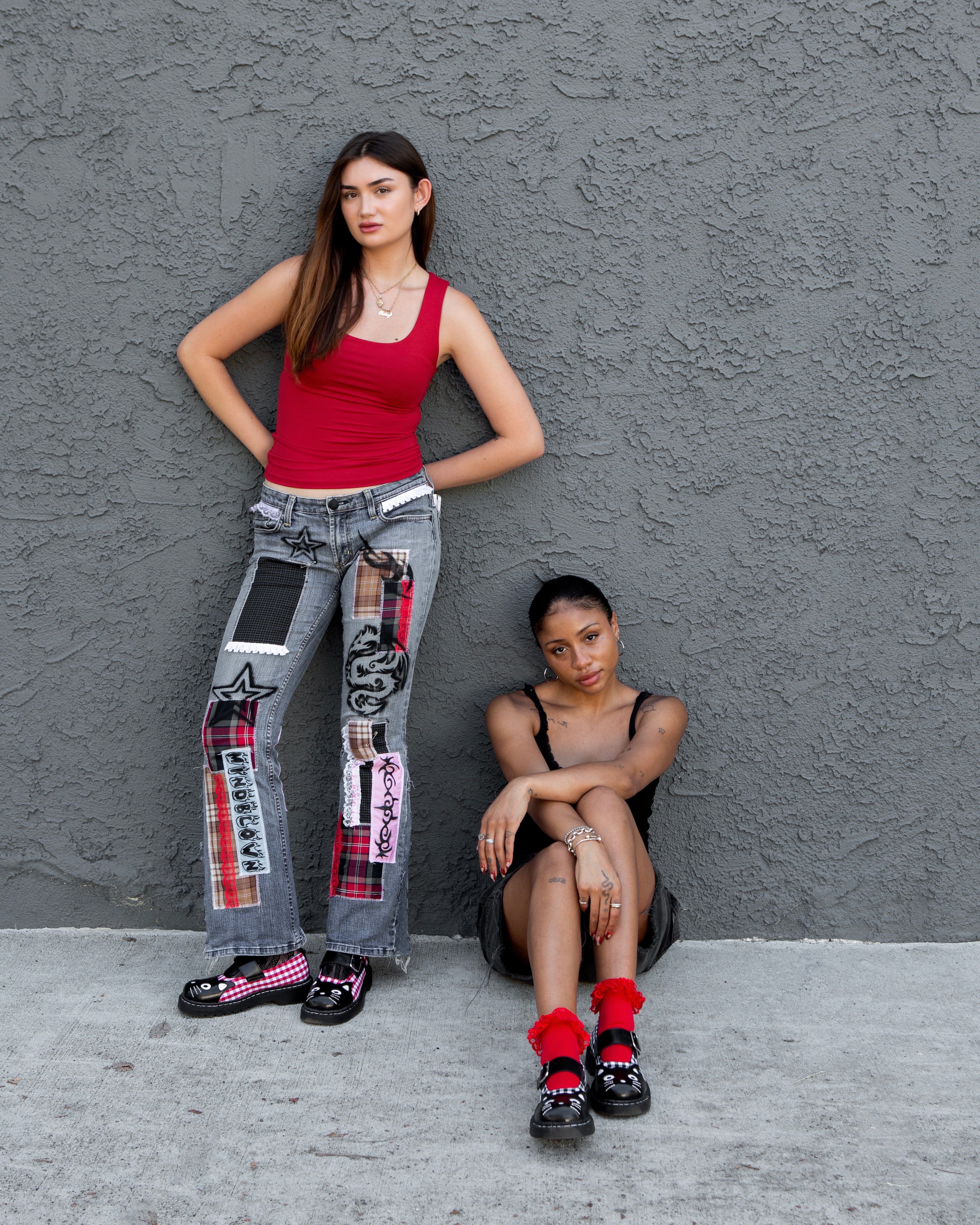 Black & Red Gingham Kitty Mary Jane