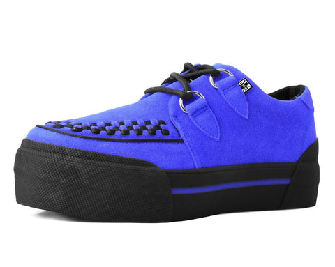 Cobalt Blue Suede Platform Creeper Sneaker