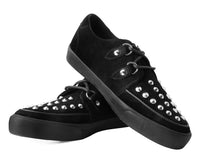 Black Suede Studded D-Ring Sneaker