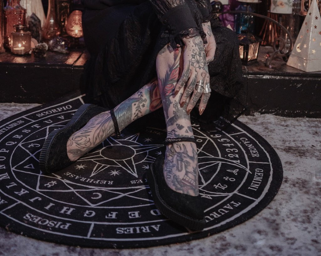 Black Lace Ballet Ankle Strap Creeper Mary Jane Shoe