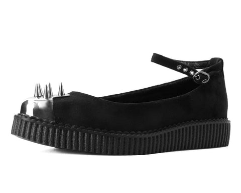 Black Spike Pointed Ballet Creeper