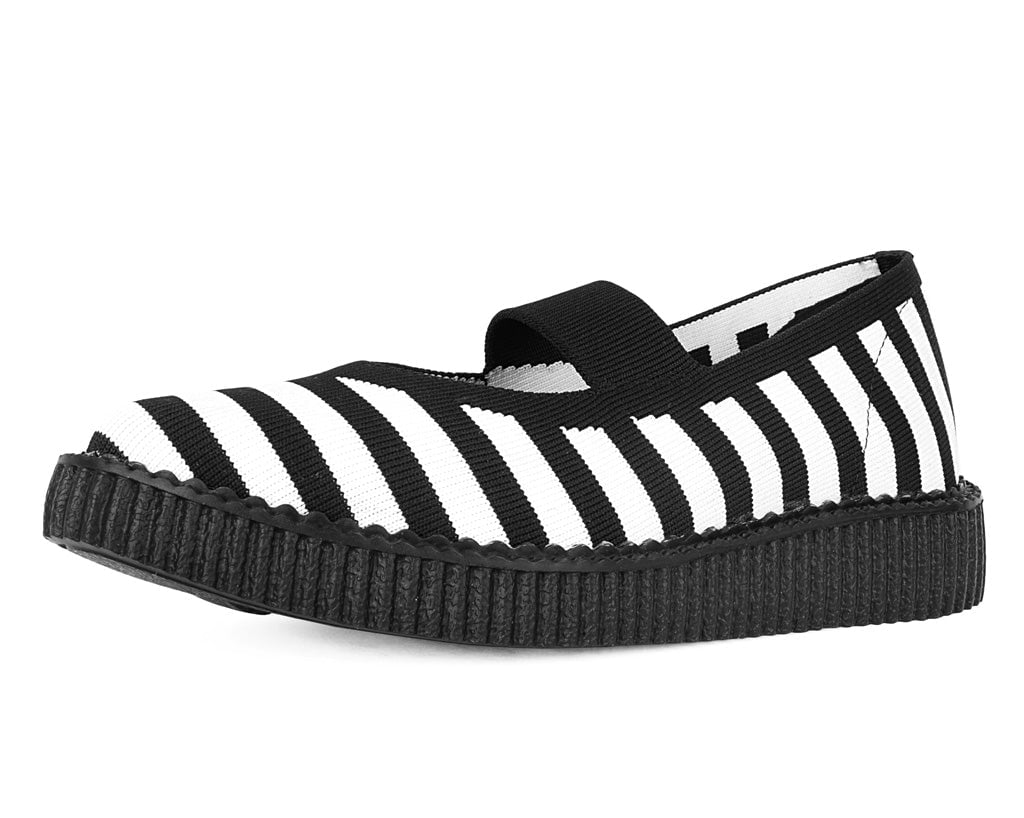 Women's black and white striped 'shoes Clearance
