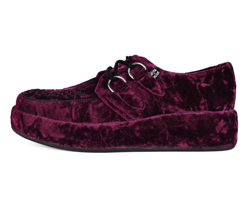 A3240 Burgundy Velvet Wrapped Viva Mondo Creeper Burgundy A3240 Burgundy Velvet Wrapped Viva Mondo Creeper Burgundy