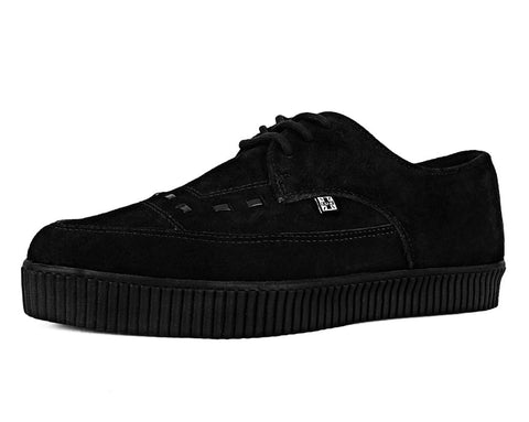 Black Suede Tie Pointed Lace Up EZC
