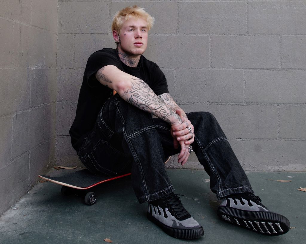 Black & Grey Suede Flame Creeper Sneaker