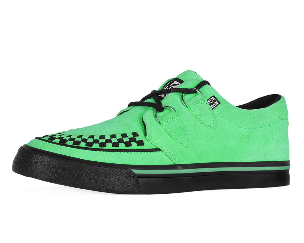 Neon Green Suede Creeper Sneaker