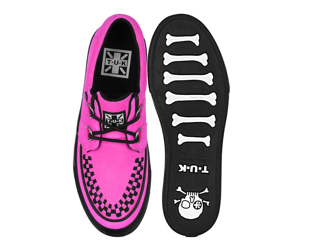 Neon Pink Suede Creeper Sneaker