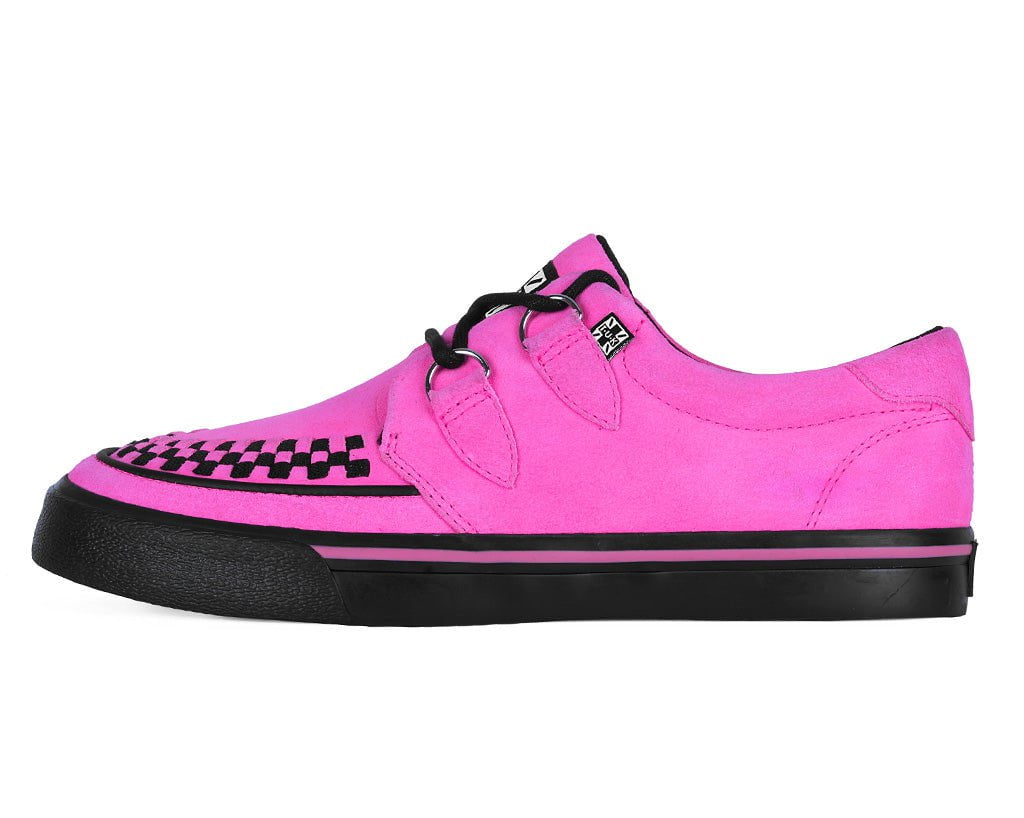 Neon Pink Suede Creeper Sneaker