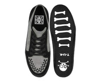 Black & Grey Suede Lace-Up Creeper Sneaker