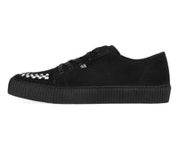 Black & White Suede Lace-Up Creeper Sneaker