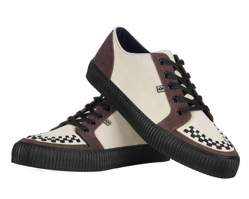 Tan & Brown Suede Lace-Up Creeper Sneaker