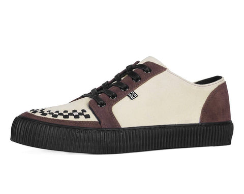 Tan & Brown Suede Lace-Up Creeper Sneaker