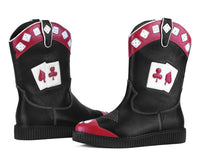 Black & Red Playing Cards Western Creeper Boot