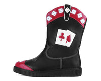 Black & Red Playing Cards Western Creeper Boot
