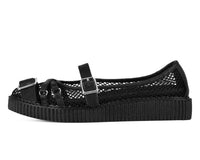 Black Strappy Mesh Pointed Mary Jane