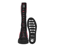 Tartan Canvas Knee Hi Spike Toe Sneaker Boot