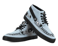 Grey Suede 5-Eye Bondage Strap Sneaker