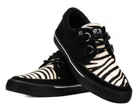 A3518 Black Suede White Zebra D-Ring Sneaker
