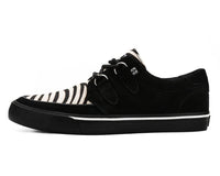 A3518 Black Suede White Zebra D-Ring Sneaker