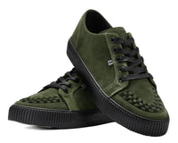 A3520 Khaki Green Suede Lace-Up Creeper Sneaker