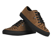 A3521 Brown & Leopard Suede Lace-Up Creeper Sneaker