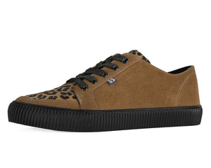 Brown & Leopard Suede Lace-Up Creeper Sneaker